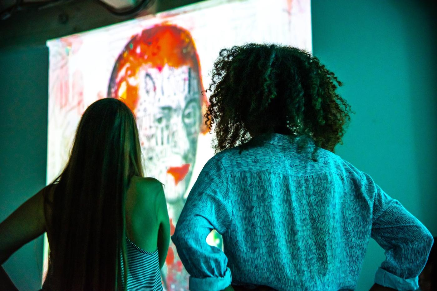 Gallery projection installation photograph